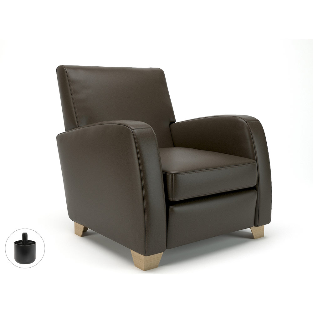 Wynne 81cm Wide Armchair Mocha Faux Leather Standard Feet With Socket