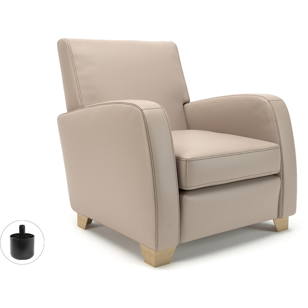 Wynne 81cm Wide Armchair Taupe Faux Leather Standard Feet With Socket