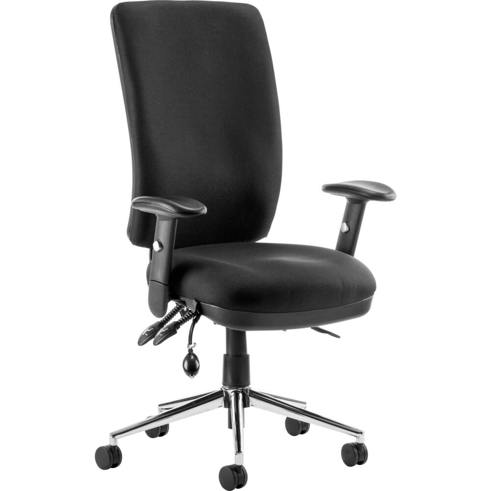 Chiro High Back Task Operators Chair Black With Arms