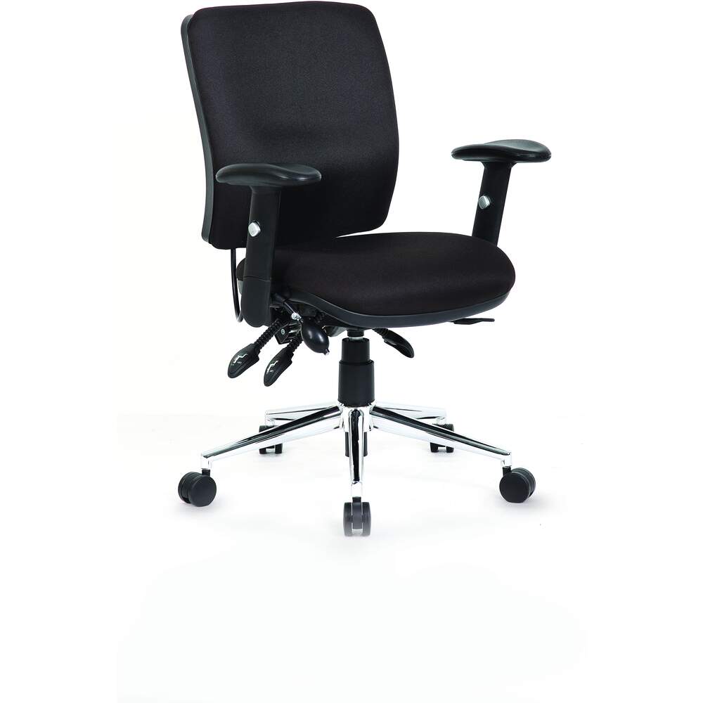 Chiro Medium Back Task Operators Chair Black With Arms