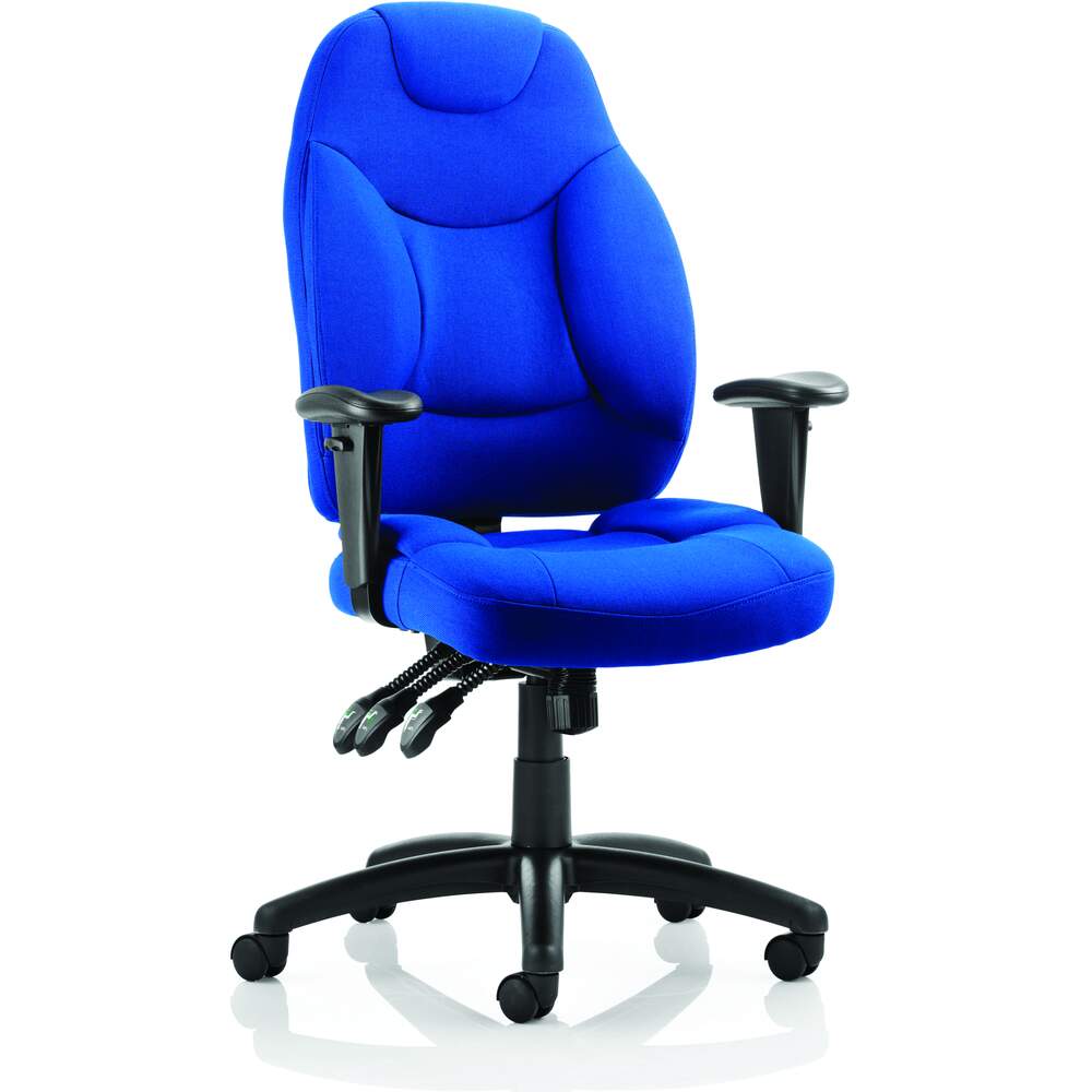 Galaxy Task Operator Chair Blue Fabric With Arms