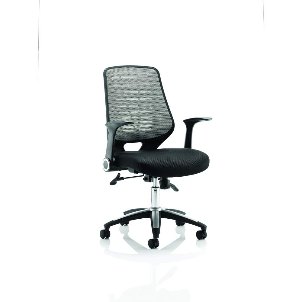 Relay Task Operator Chair Airmesh Seat Silver Back With Arms