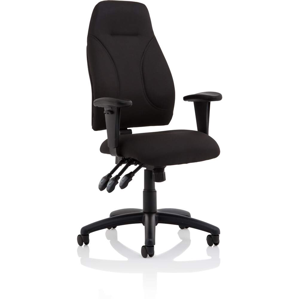 Esme Black Fabric Posture Chair With Height Adjustable Arms