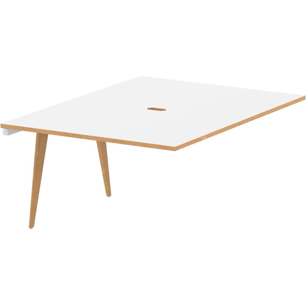Oslo 1200mm B2B Ext Kit White Top Natural Wood Edge White Frame