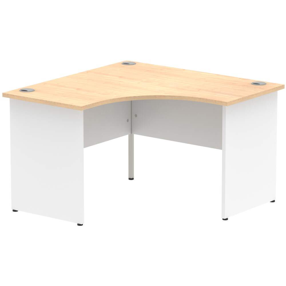 Impulse 1200mm Corner Desk Maple Top White Panel End Leg